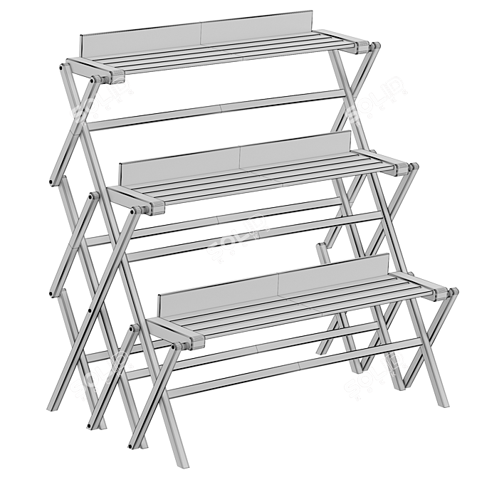 Garden Oasis: 3-Tier Outdoor Folding Shelf 3D model image 3