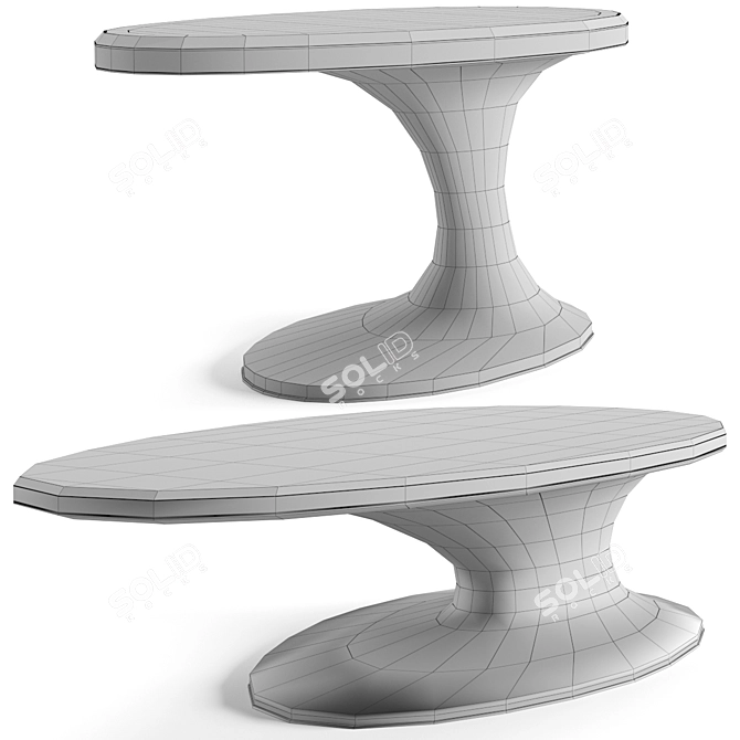 Stylish Sowilo Coffee Table Set 3D model image 7