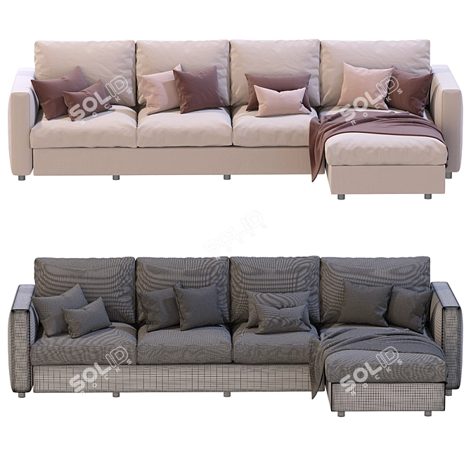 IKEA FINNALA 4-Seat Sectional Chaise 3D model image 4