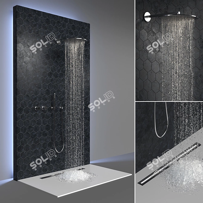 Title: Luxury Shower Faucet Set 3D model image 1