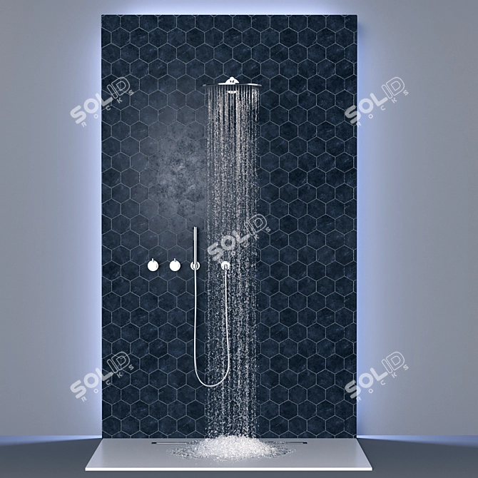 Title: Luxury Shower Faucet Set 3D model image 2