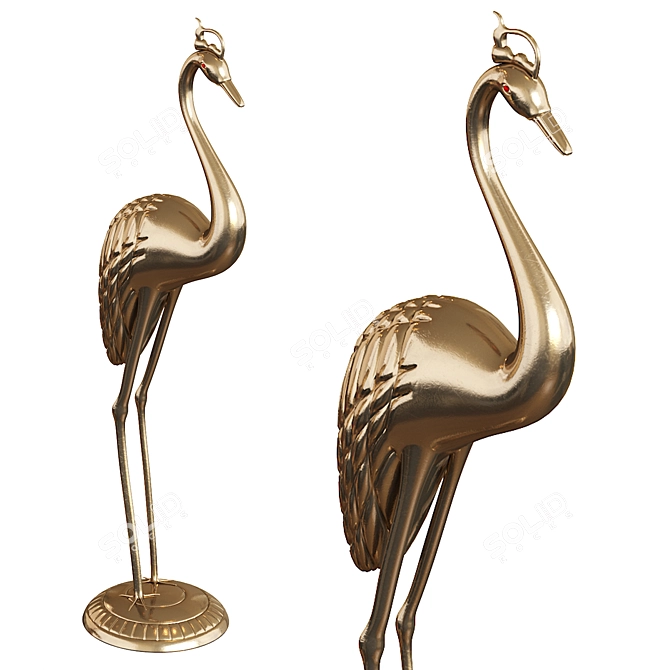 Bronze Pair of Cranes - 52cm 3D model image 3