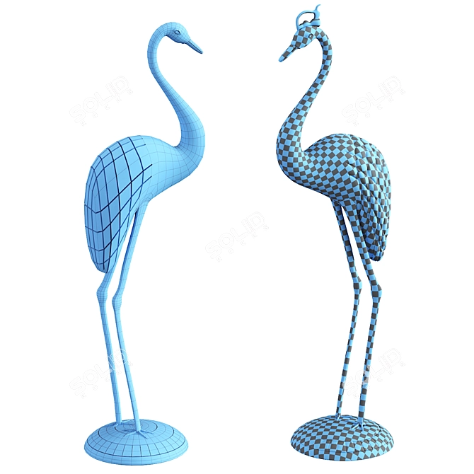 Bronze Pair of Cranes - 52cm 3D model image 7