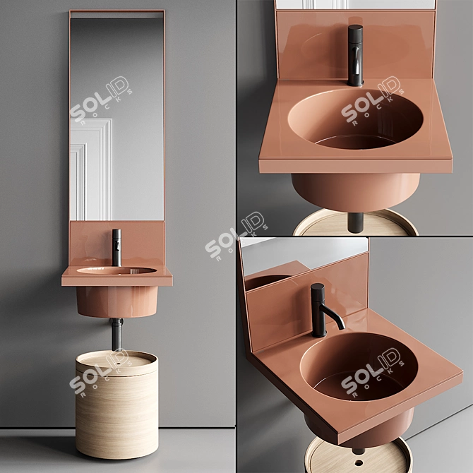Elle Round Washbasin: Elegant and Functional 3D model image 1