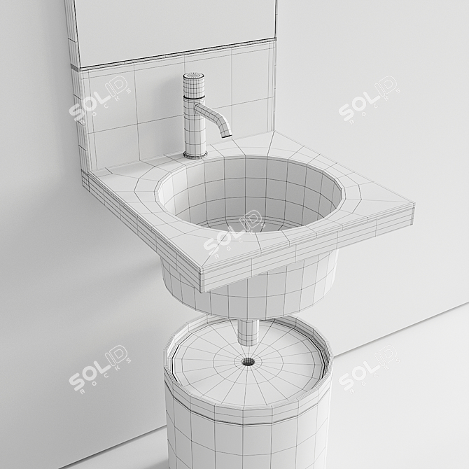 Elle Round Washbasin: Elegant and Functional 3D model image 5