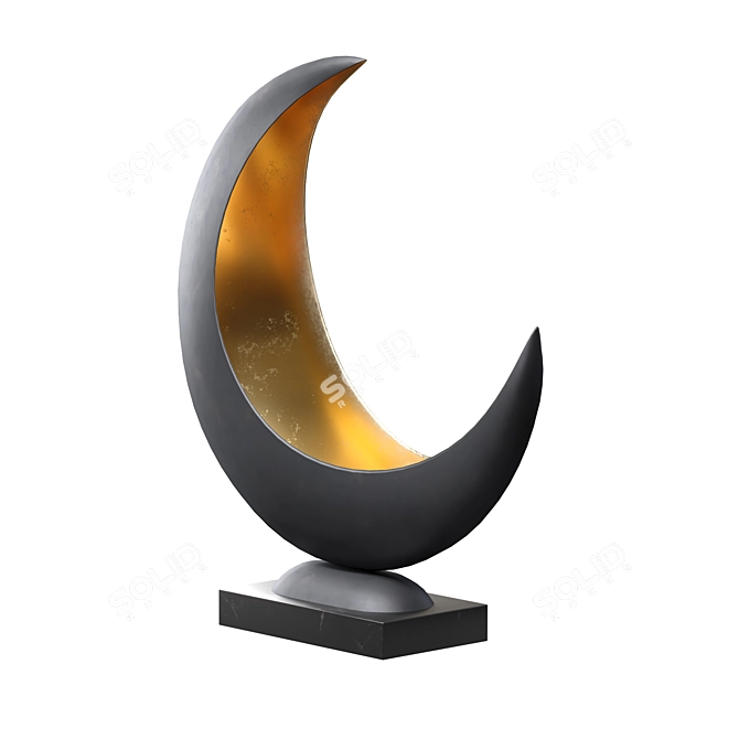 Elegant Half Moon Table Lamp 3D model image 1