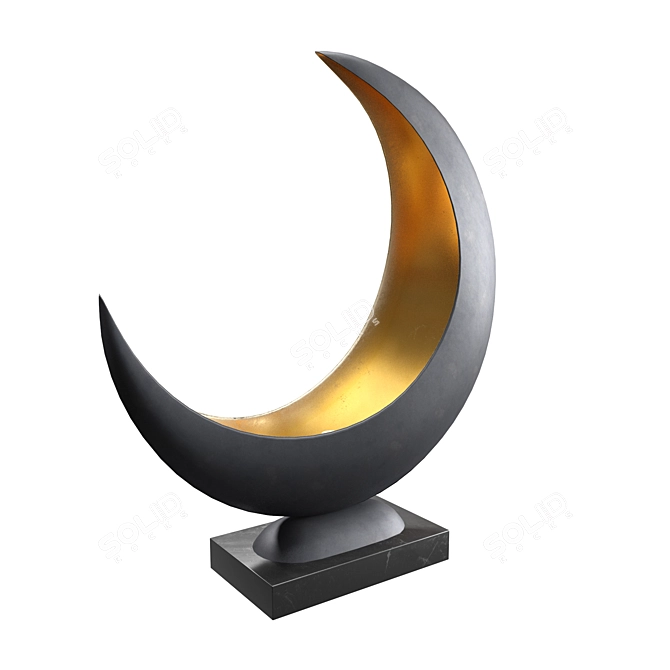 Elegant Half Moon Table Lamp 3D model image 2