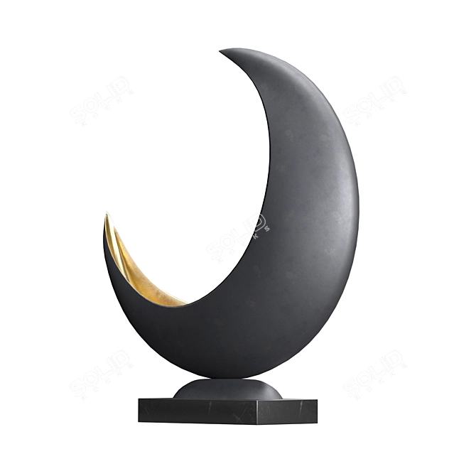 Elegant Half Moon Table Lamp 3D model image 3
