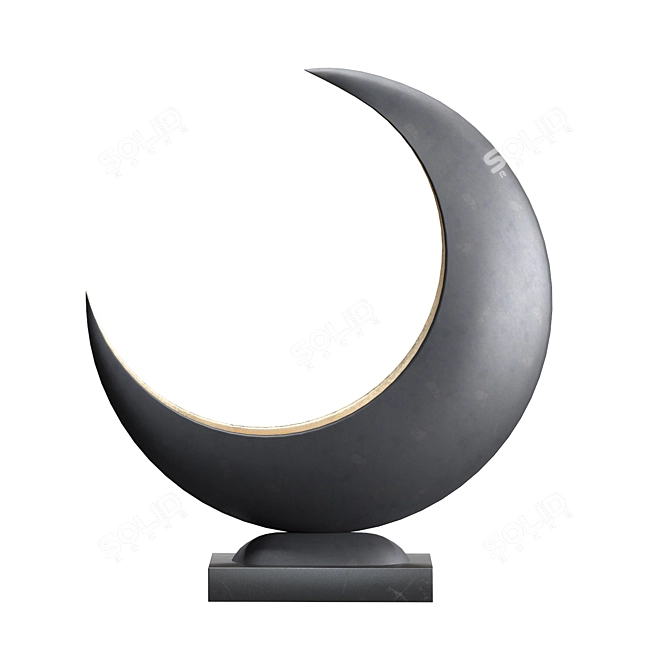 Elegant Half Moon Table Lamp 3D model image 4