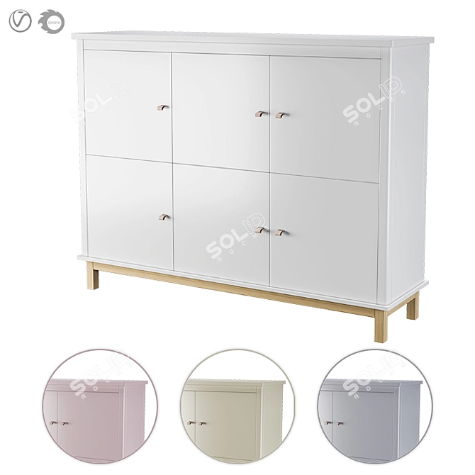 Ellipse Low Profile Classic Wardrobe (4 Colors) 3D model image 1