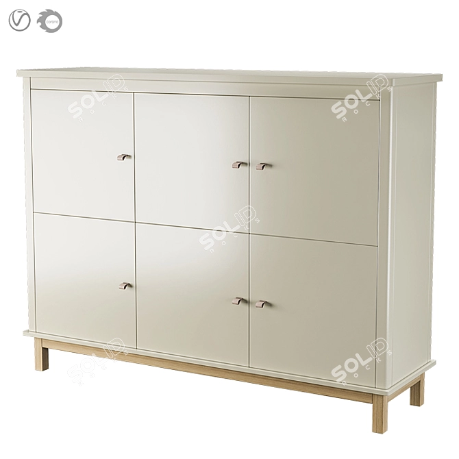 Ellipse Low Profile Classic Wardrobe (4 Colors) 3D model image 4