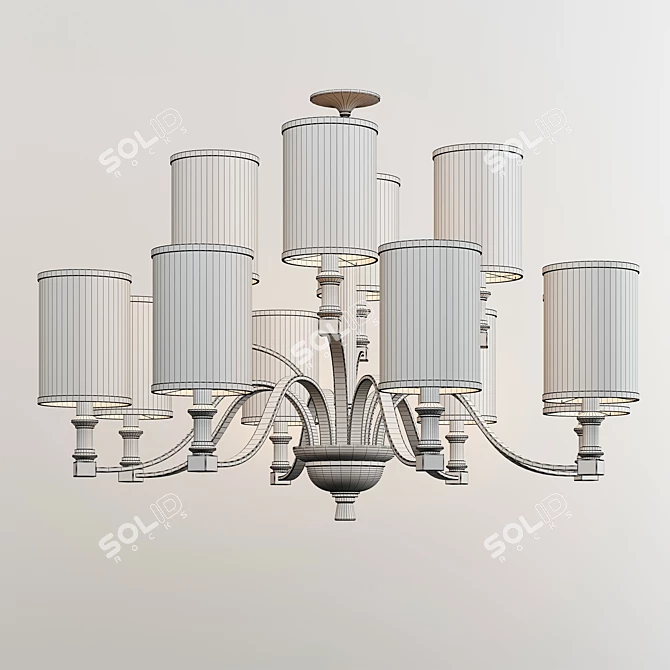 Elegant Richmond Chandelier: 90cm Width, 65cm Height 3D model image 2