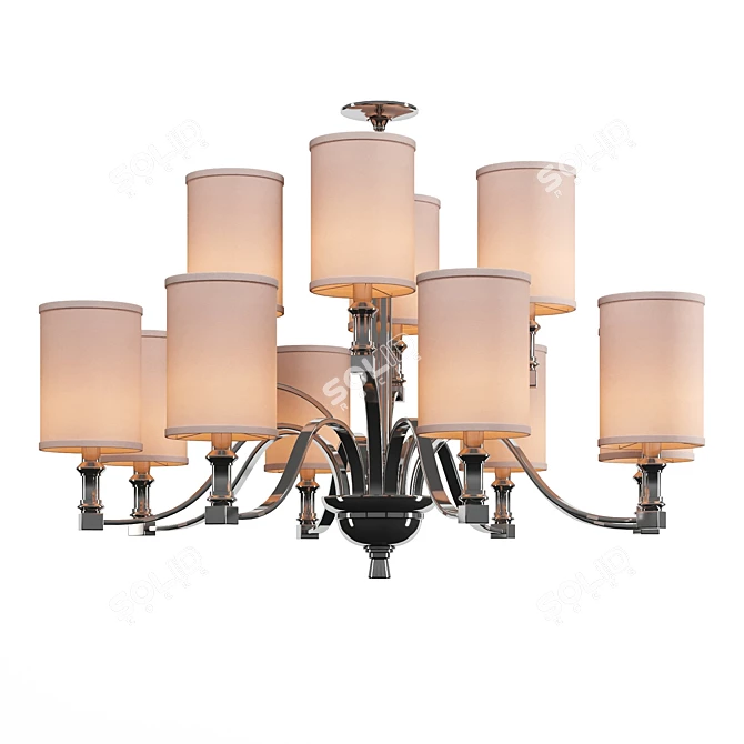 Elegant Richmond Chandelier: 90cm Width, 65cm Height 3D model image 3