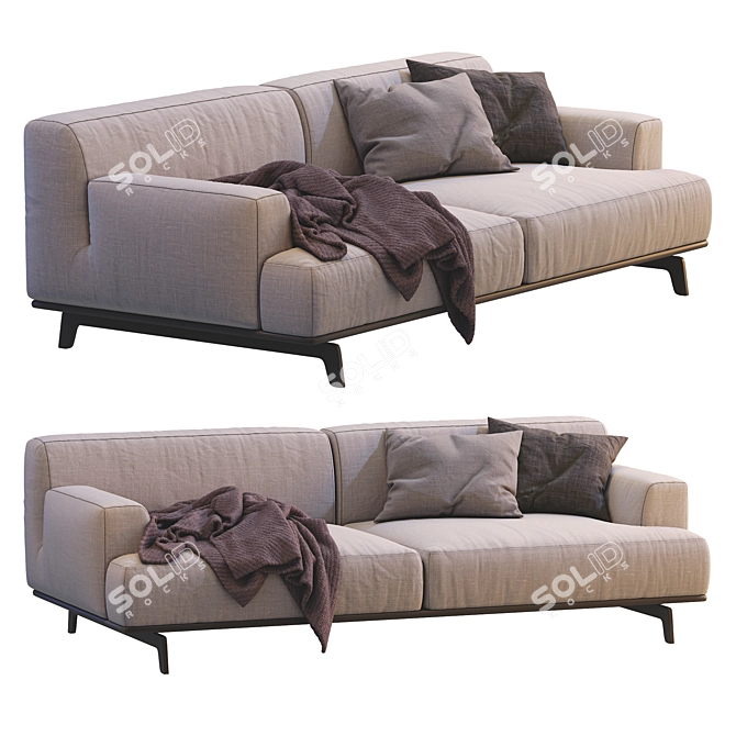 Sleek Poliform Tribeca Sofa 3D model image 7