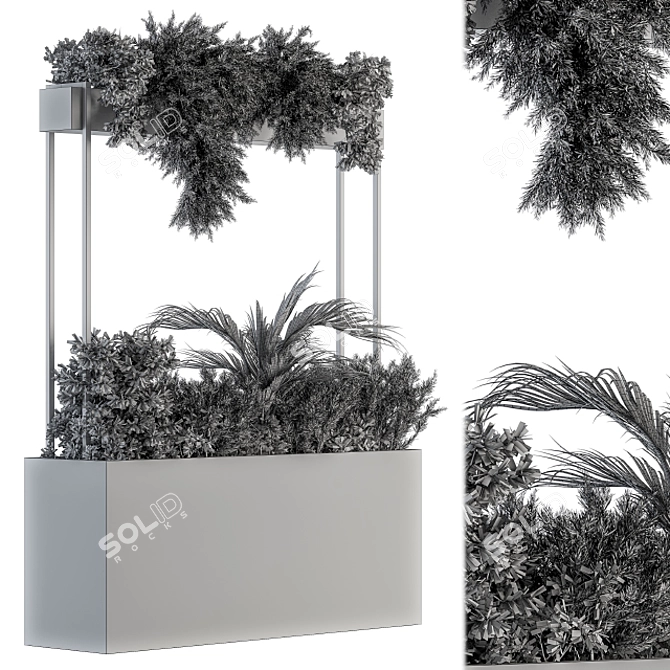 Elegant Greenery Display: Indoor Plant Box Stand 3D model image 6