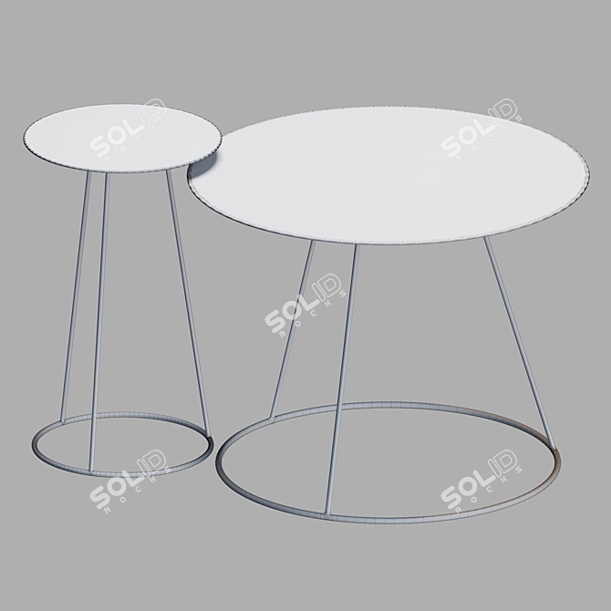 Modern Square Table in Multiple Sizes 3D model image 2