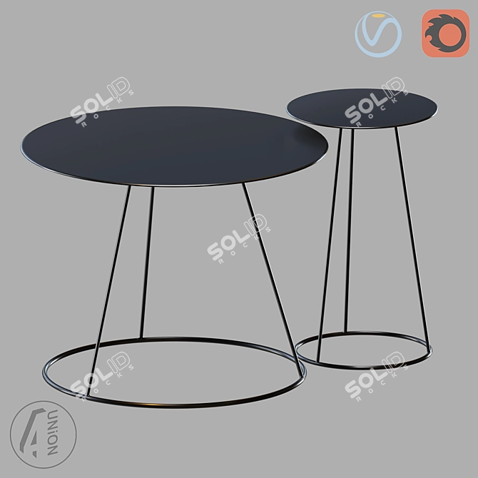 Modern Square Table in Multiple Sizes 3D model image 3