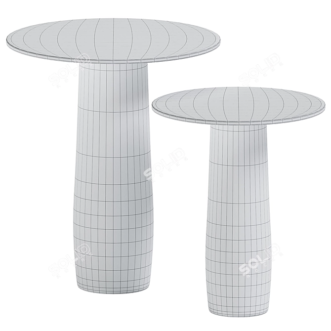 Elegant Bedford Side Tables 3D model image 2