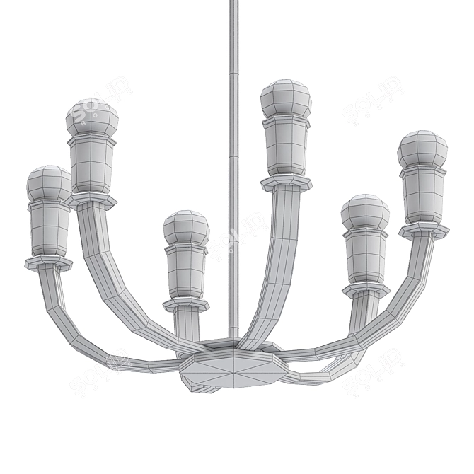 Vintage Italian '30s Chandelier 3D model image 2