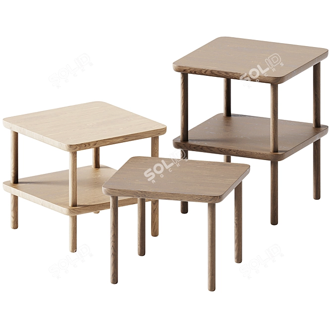 Modern Square Side Tables – Baker 3D model image 1