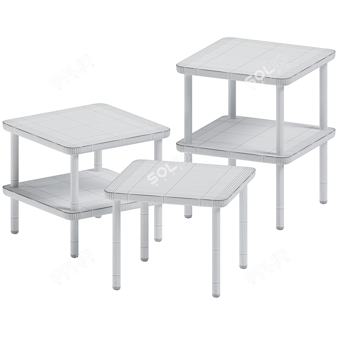 Modern Square Side Tables – Baker 3D model image 2