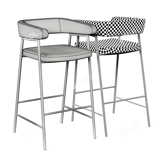 Eternity Swivel Barstool: Sleek and Stylish Seating 3D model image 2