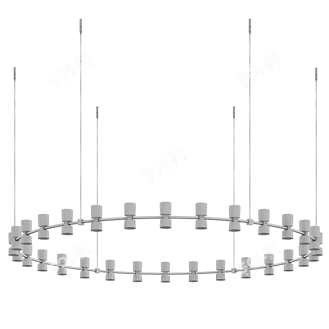 Luxury Art-Deco Chandelier: Viabizzuno Royal 3D model image 5