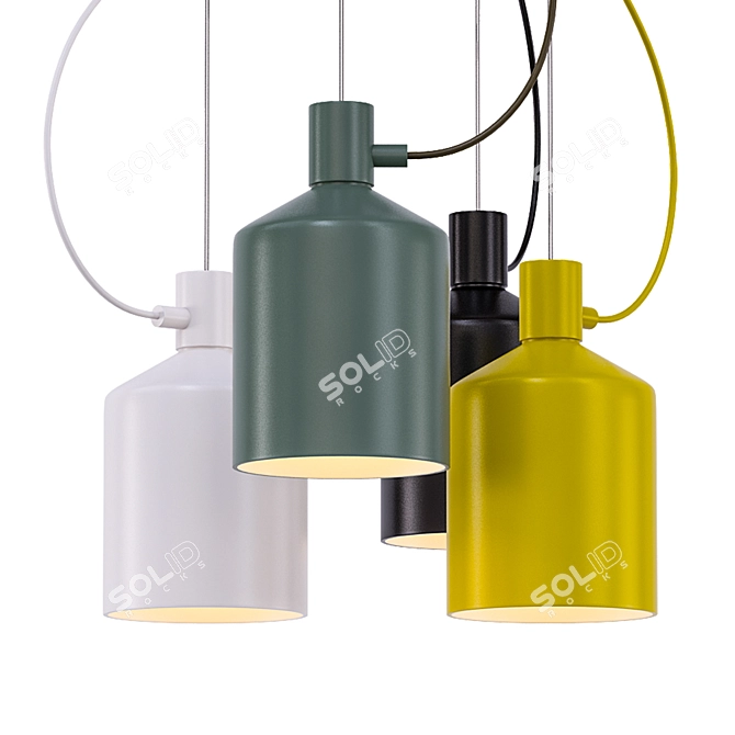 Sleek Silo Pendant Light 3D model image 1