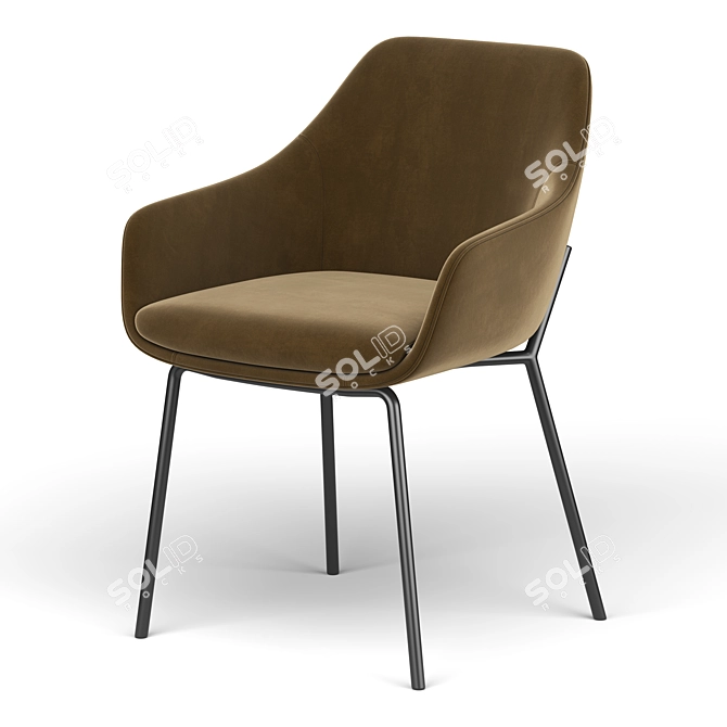 Sleek Savile Tub Dining Chair 3D model image 4