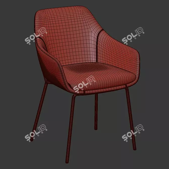 Sleek Savile Tub Dining Chair 3D model image 5