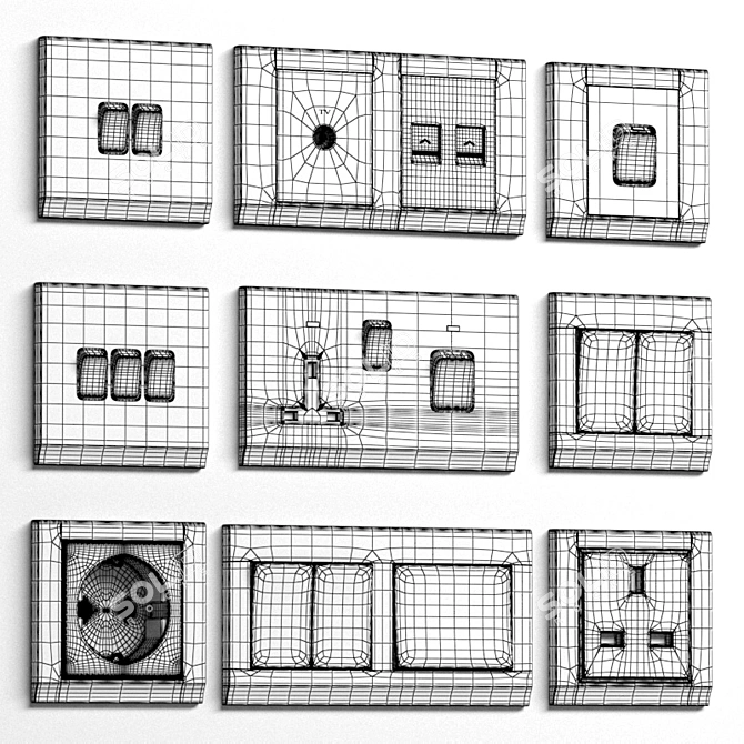 Retrotouch Simplicity Crystal Switches & Sockets 3D model image 4