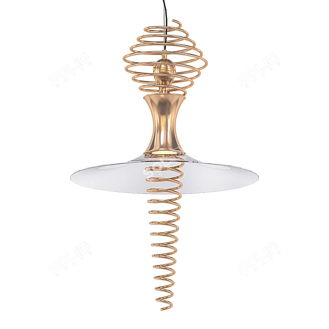 Golden Melodies: Sergi Ventura Pendant Light 3D model image 1