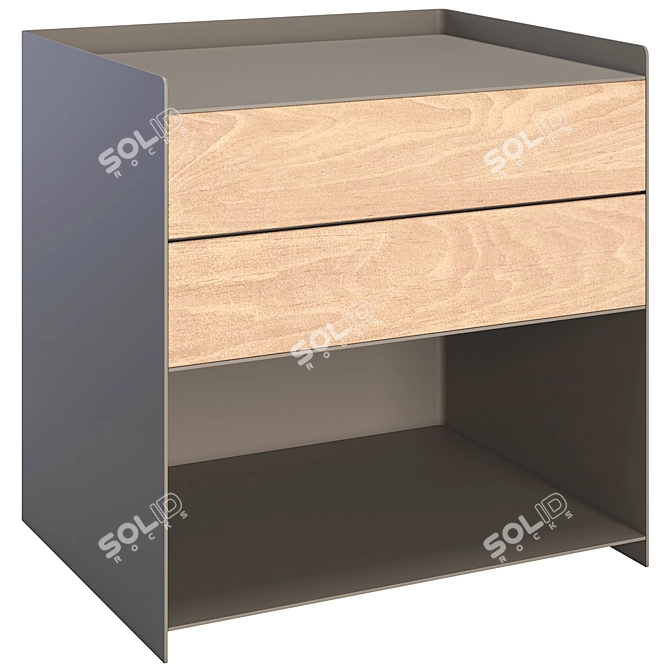 Sleek Modern Nightstand 3D model image 1