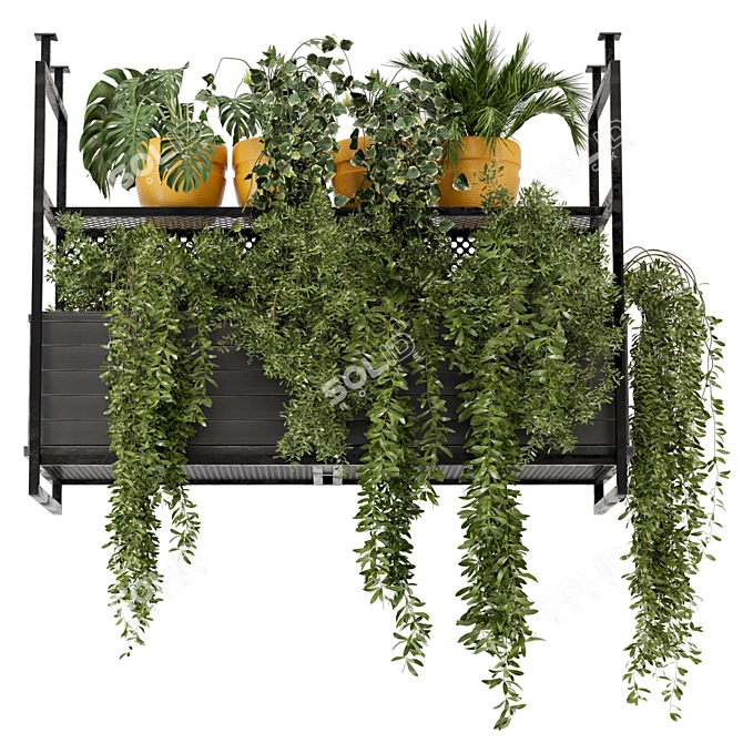 Metal Box Hanging Plants - Set 152 3D model image 3