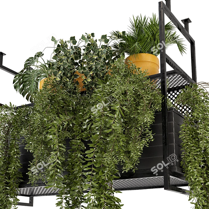 Metal Box Hanging Plants - Set 152 3D model image 5