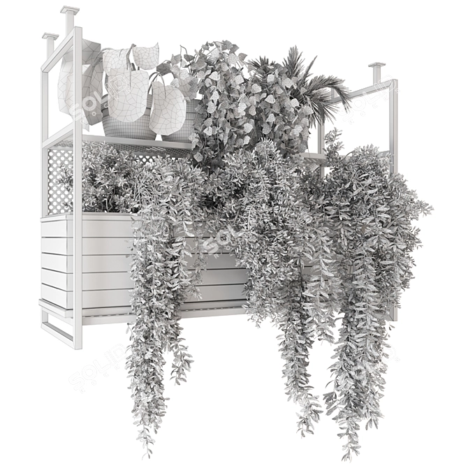 Metal Box Hanging Plants - Set 152 3D model image 7