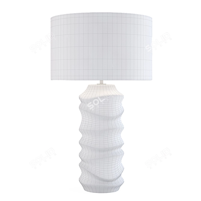 Elegant Wave Design Table Lamp 3D model image 2