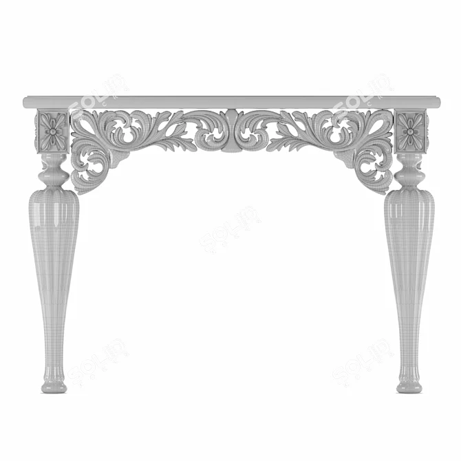 Baroque Filigree Console 3D model image 4