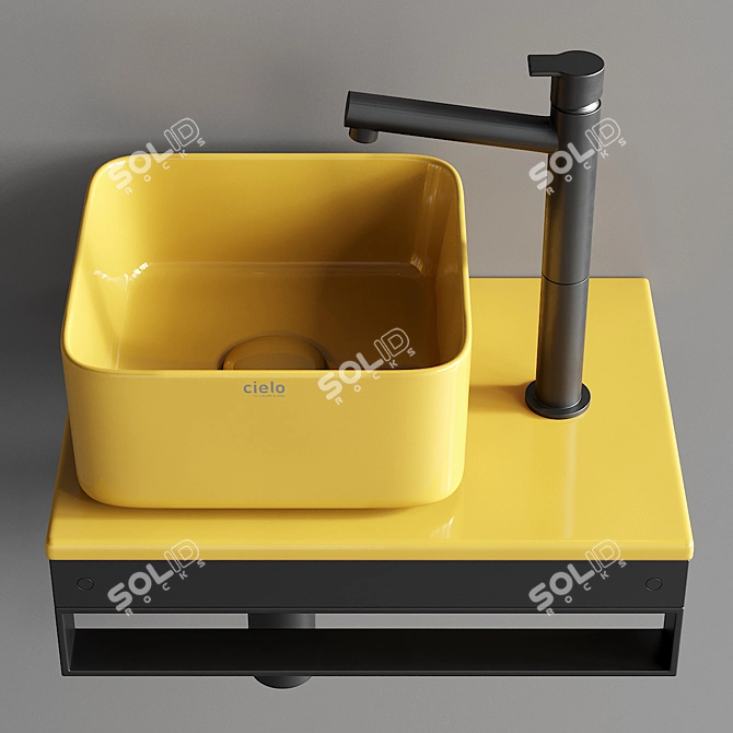 Shui Comfort Ceramic Washbasin Set 3D model image 3