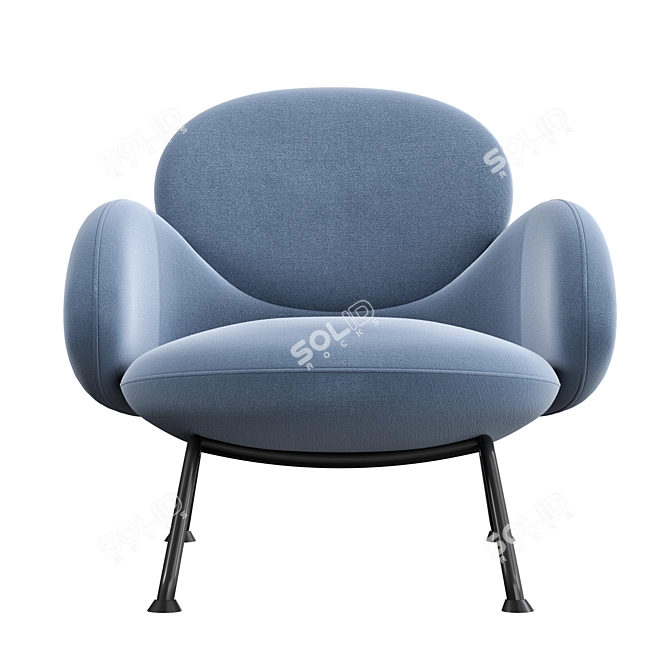 BAIXA Softline Velvet Armchair 3D model image 2