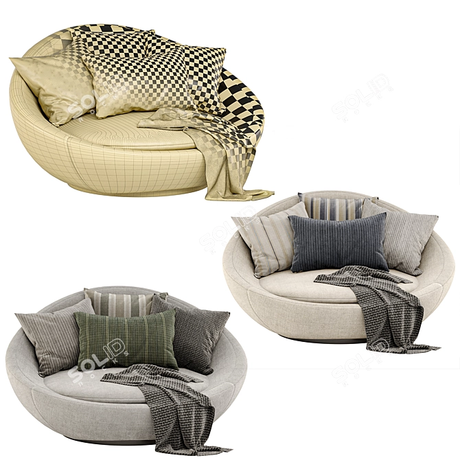 Desiree Lacoon Armchair: Stylish and Comfy 3D model image 5