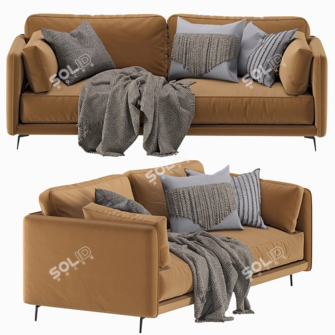 Stylish and Comfortable DItre Italia Sofa 3D model image 5