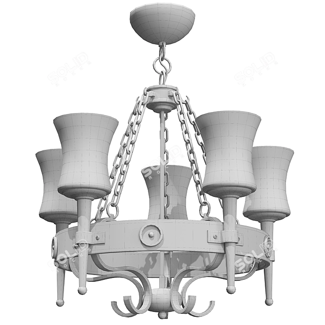 Luxury 5-Lamp Modern Ceiling Light 3D model image 6