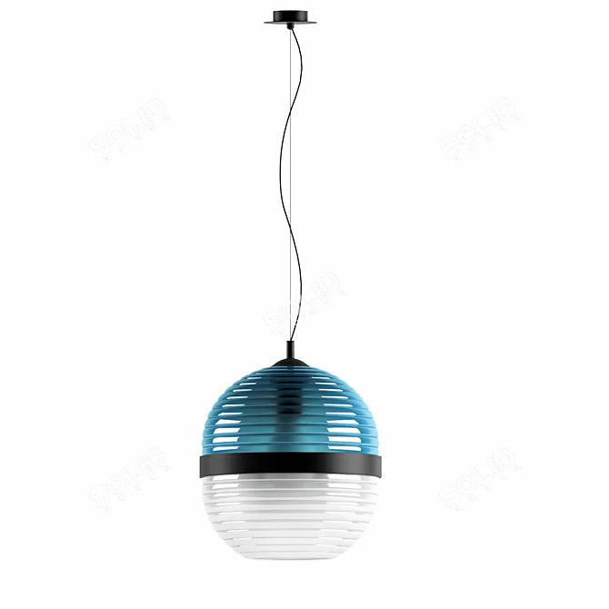 Sleek Glass Pendant Lamp: Cappellini Cord 3D model image 1