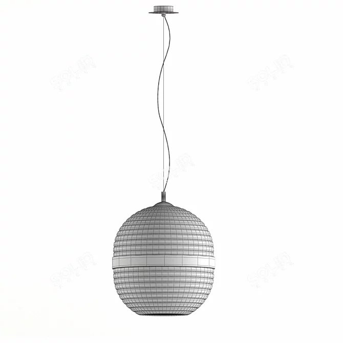 Sleek Glass Pendant Lamp: Cappellini Cord 3D model image 2