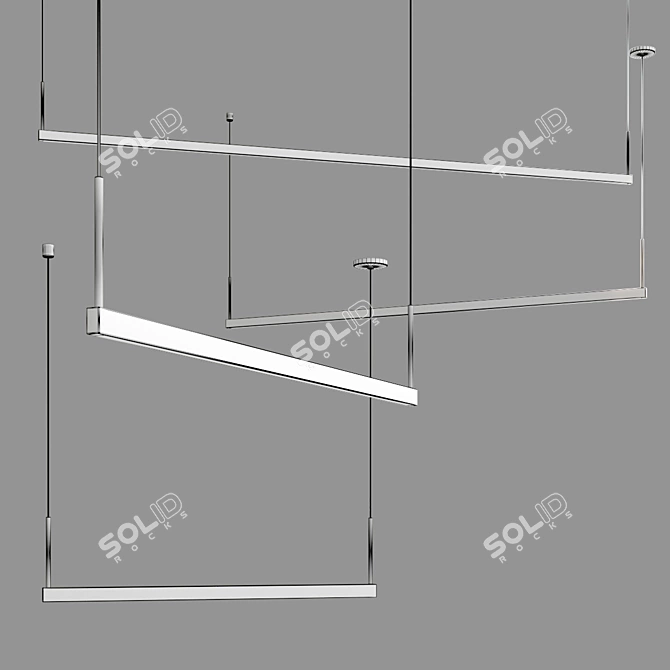 Sleek LED Linear Pendant 3D model image 3