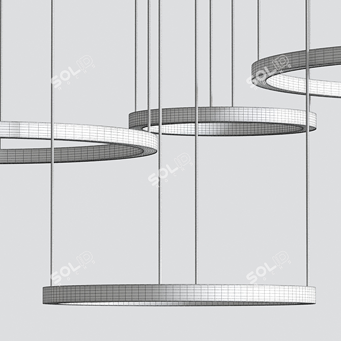 Elegant Circular Pendant Chandelier 3D model image 2