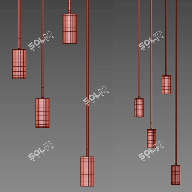 Sleek Swivel Shade Chandelier 3D model image 6