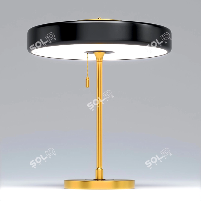 Revolve Brass Black Table Lamp 3D model image 3