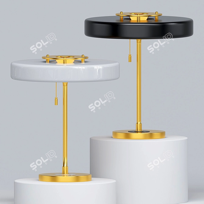 Revolve Brass Black Table Lamp 3D model image 6